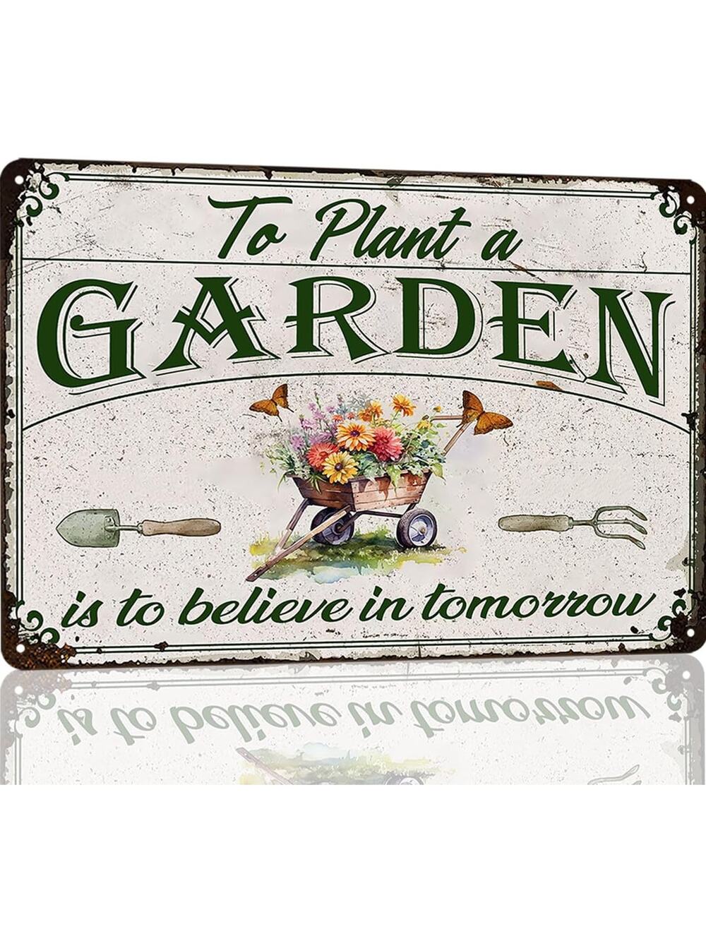 Vintage Garden Metal Tin Sign To Plant a Garden Wall Decor 8x12 Outdoor